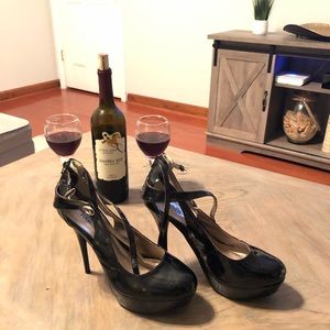 Patent leather black heels